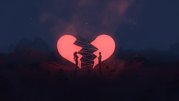Broken Heart Couple, love, couple, artist, heart, artwork, digital-art HD wallpaper