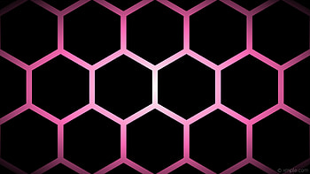 glow hexagon black pink white gradient hot pink HD wallpaper