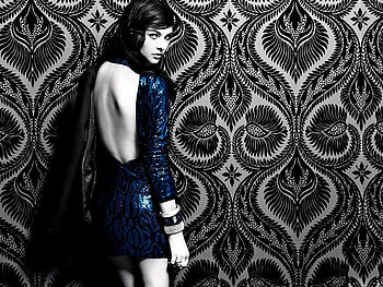 woman, blue, sexy, model, art, dress HD wallpaper