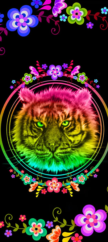 Colorful Tiger Flower, red, beautiful, magenta, flowers, light dark, Animal HD phone wallpaper