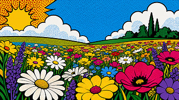 Vivid Blooming Meadow —, Wildflower HD wallpaper