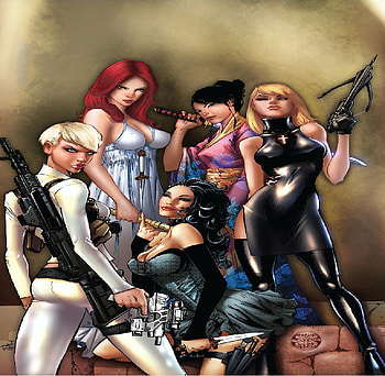Hit Women, guns, women, knifes, sword HD wallpaper