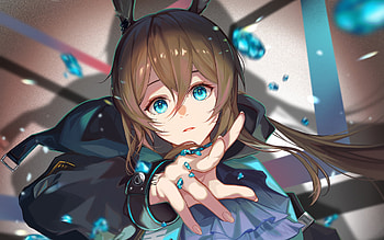 Amiya, portrait, ArKnights, manga, blue eyes, ArKnights characters, artwork, protagonist, Amiya ArKnights HD wallpaper
