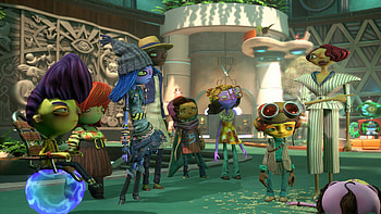 Psychonauts 2, Mind-bending adventure, Psychedelic visuals, Quirky characters HD wallpaper