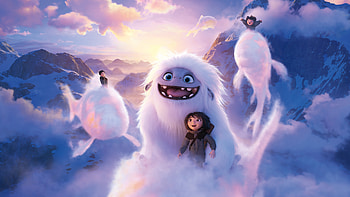 Abominable, yeti and boy, clouds, flight, 2019 movie HD wallpaper