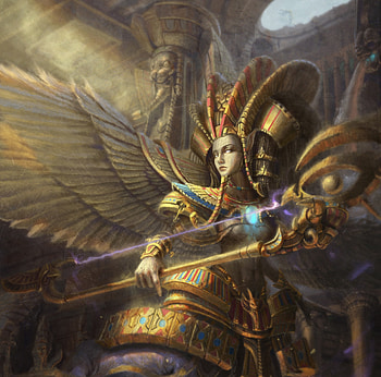 Egyptian God, god, suttipong kuntimoon, fantasy, godess, girl, luminos, egypt HD wallpaper