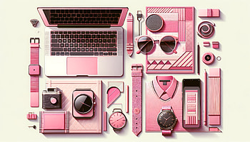 Preppy Pink Tech Essentials, preppy, laptop, sunglasses, accessories HD wallpaper