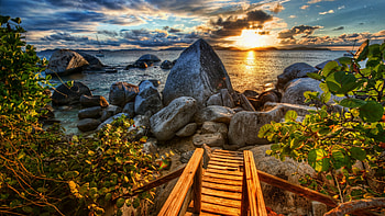 Ocean, Sunsets HD wallpaper