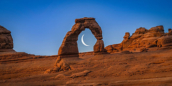 Desert Arch, Nature, Desert, moon, Arch HD wallpaper
