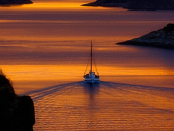 Boat at Sunset, beautiful HD wallpaper