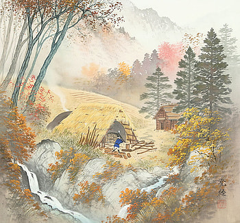 Koukei Kojima, art, drawing, nature, tree HD wallpaper