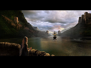 Bay of Hopes, bay, girl, hopes, lake HD wallpaper