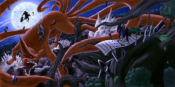 Kurama, Hashirama vs Madara, Full HD wallpaper
