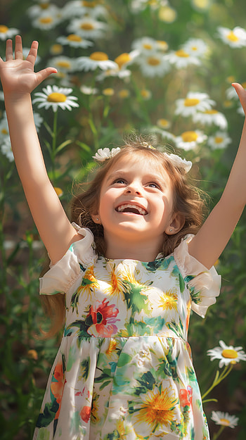 Joyful Summer Floral Dress - Blissful Smile, floral dress, summer dress, smiling HD phone wallpaper