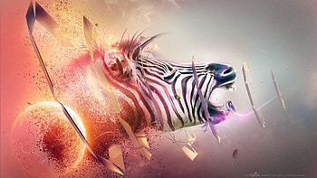 Abstract, Fantasy, Zebra, Stripes, Streaks, Head, Explosion HD wallpaper