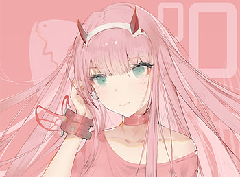 Zero two, beautiful, aqua eyes, simple art HD wallpaper