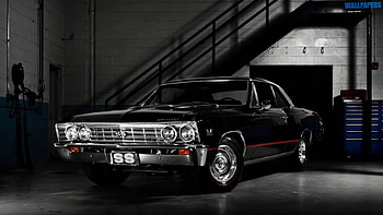 Black SS Chevelle, Bowtie, Muscle, Classic, GM HD wallpaper