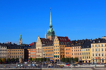 Stockholm, People, Huses, Blue, Sky HD wallpaper