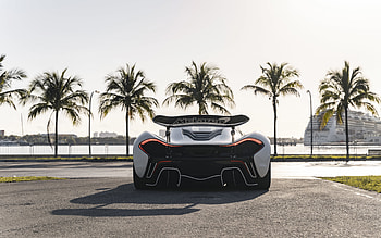 McLaren P1, rear view, exterior, hypercar, new white McLaren P1, supercar, British sports cars, McLaren HD wallpaper