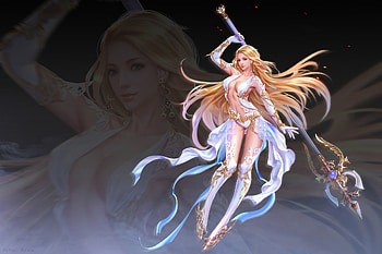 Fantasy girl, frumusete, mage, blonde, ares, fantasy, girl HD wallpaper