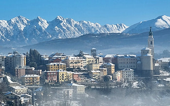 Winter in Belluno, Italy, Alps, winter, Italy, town HD wallpaper