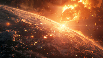 Stunning Meteorite Impact, meteorite HD wallpaper