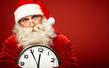 Santa Claus, white, craciun, christmas, red, glasses, clock HD wallpaper