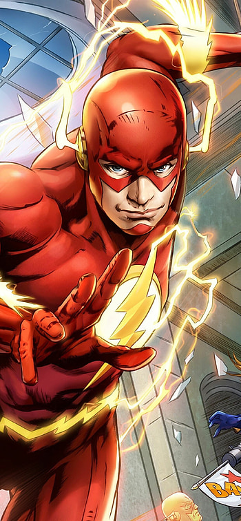 The Flash DC comics, Superhero speedster, Lightning-fast action, Dynamic HD phone wallpaper