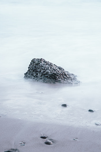 Nature, Water, Stones, Beach, Shore, Bank, Fog HD phone wallpaper