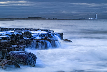 Nature, Stones, Sea, Waves, Shore, Bank, Scotland, Lighthouse, Dahl, Distance HD wallpaper