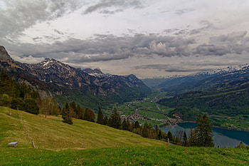 Nature, Grass, Sky, Mountains, Clouds, Rocks, Slope HD wallpaper