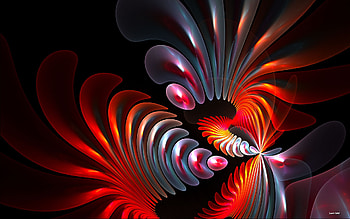Doodles 3D, blue, doodles, abstract, 3d, red HD wallpaper