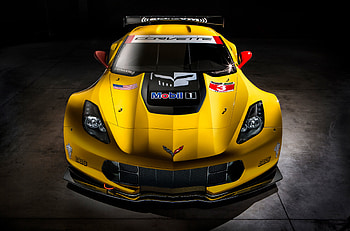 Chevrolet Corvette C7 R GT2, sports car, yellow HD wallpaper