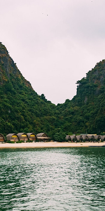 Lake Huts Beach, Vietnam, Serene landscape, Tranquil atmosphere HD phone wallpaper