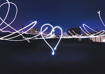 Shine, Light, Miscellanea, Miscellaneous, Long Exposure, Darkness, Heart HD wallpaper