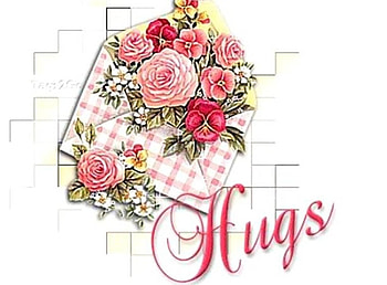 Flowers 'n Hugs, flowers, roses, hugs, envelope HD wallpaper