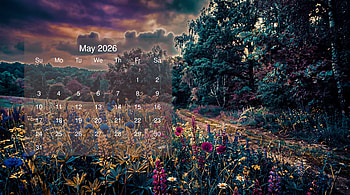 May 2026 Calendar — Enchanted Meadow, May 2026 Calendar HD wallpaper