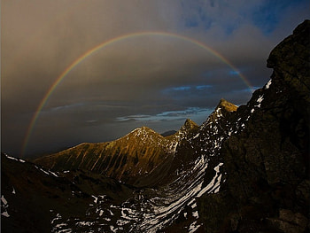 Fantstic Rainbow, landscape, nature, calm, beach HD wallpaper