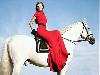 Pretty woman sitting on horseback, sitting, black gloves, horseback, Pretty woman, white horse, red dress HD wallpaper