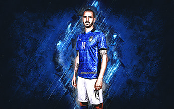 Leonardo Bonucci, Italy national football team, Italian football player, portrait, blue stone background, Italy, football HD wallpaper