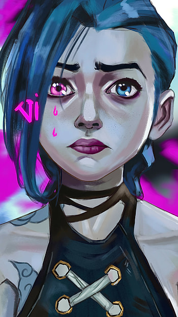 League of Legends, Arcane series, Jinx, Artwork HD phone wallpaper