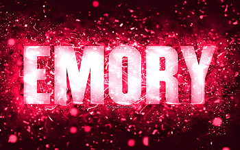 Happy Birtay Emory, , pink neon lights, Emory name, creative, Emory Happy Birtay, Emory Birtay, popular american female names, with Emory name, Emory HD wallpaper