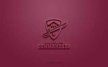 San Antonio Commanders, creative 3D logo, burgundy background, AAF, Alliance of American Football, American football club, USA, American football, San Antonio Commanders 3d logo HD wallpaper