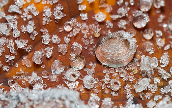 Ice, Drops, Macro, Surface HD wallpaper