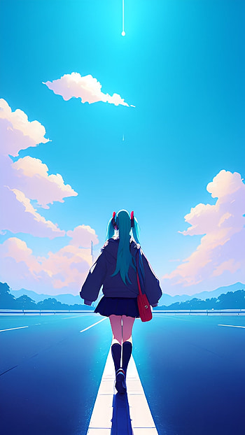 Hatsune Miku, AI Art, Anime, Vocaloid HD phone wallpaper