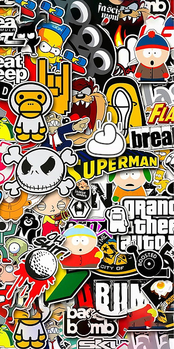 Hypebeast Sticker bomb Screen . Sticker bomb , Graffiti , Supreme , Marvel Sticker Bomb HD phone wallpaper