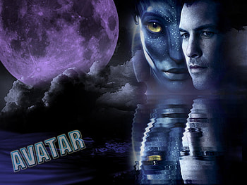 Avatar, moon, purple sky, movie, clouds, water, blend HD wallpaper