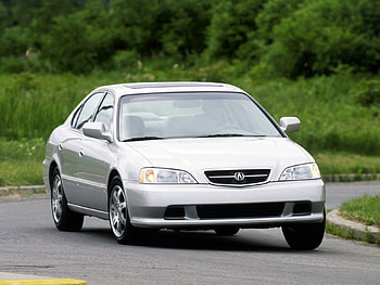 Auto, Trees, Grass, Acura, Cars, Asphalt, Front View, Style, Akura, Tl, 1999, Metallic White, White Metallic HD wallpaper