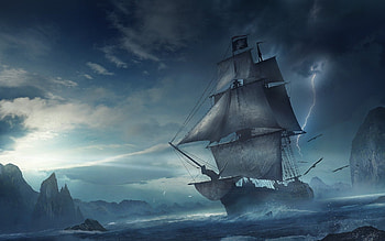Jackdaw Ship, Pirate ship backgrounds HD wallpaper