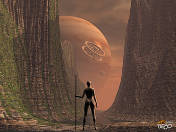 welcome, cg, moon, new world, alien HD wallpaper